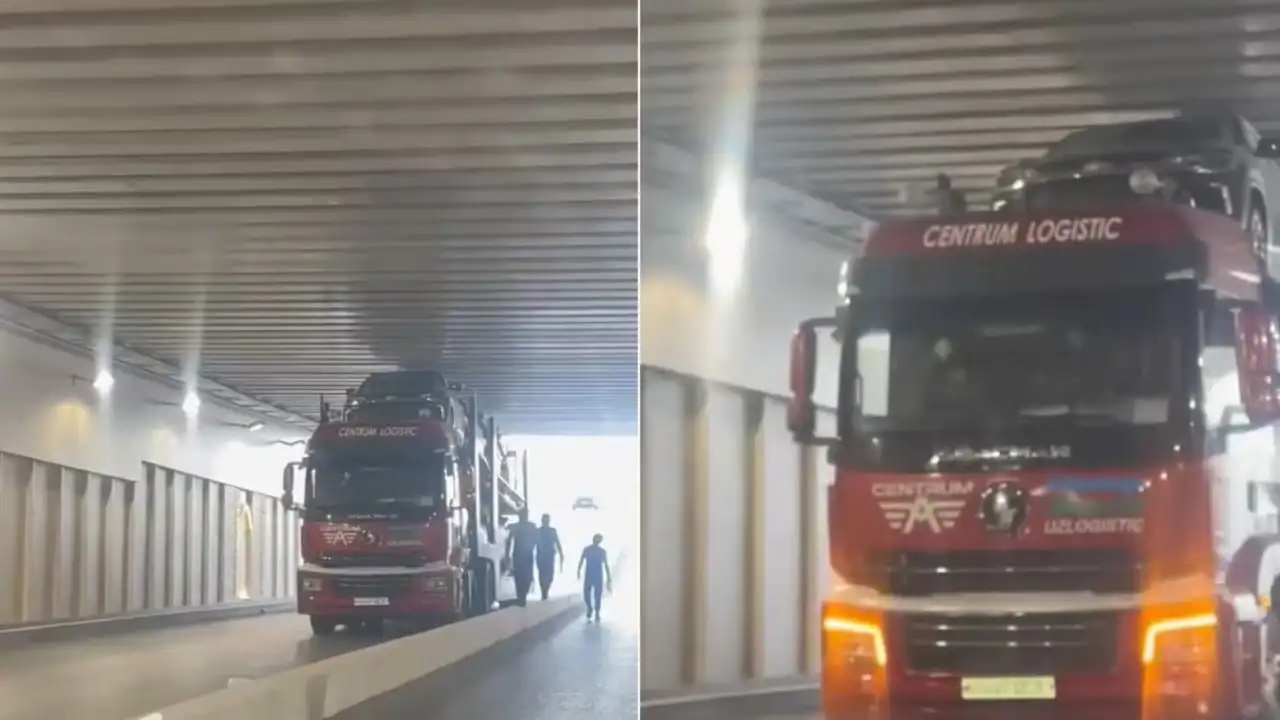 Toshkentda avtomobillar ortilgan yuk mashinasi tonnelga qisilib qoldi